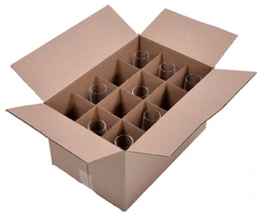 The Stemware Packing Kit is made in Canada and is designed to protect fragile stemware. It contains: 2 medium boxes 18" x 12" x 10" (45.7cm x 30.5cm x 25.4cm) and 2 stemware partitions for 12 glasses. 